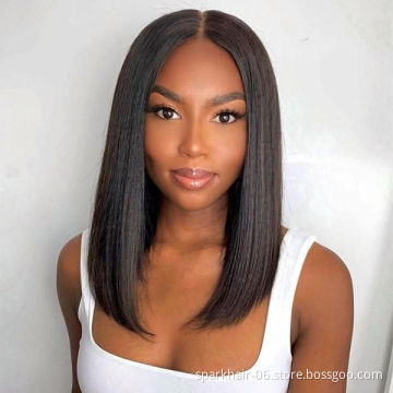 SPARK Natural black virgin Brazilian Human hair Lace Front Bob wigs hair vendor supplier